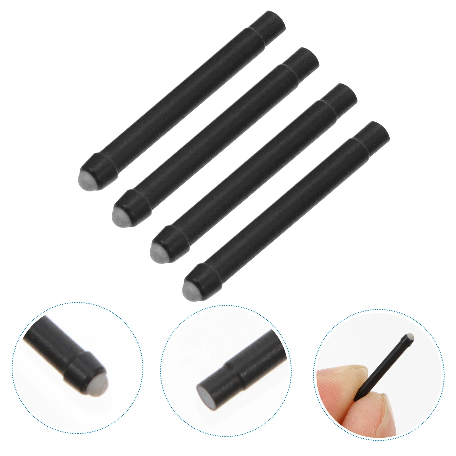 

4 Pcs Stylus Tip Surface Pen Replacements Tips Handwriting Black Touchscreen Plastic Tablet Pro /// Nibs