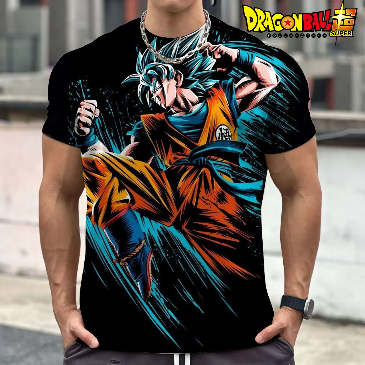 

Fashion Dragon Ball Goku Cosplay Men's T Shirts for Boys Kids Super Saiyan Anime Cartoon Breathable Cotton Short Sleeve Tee