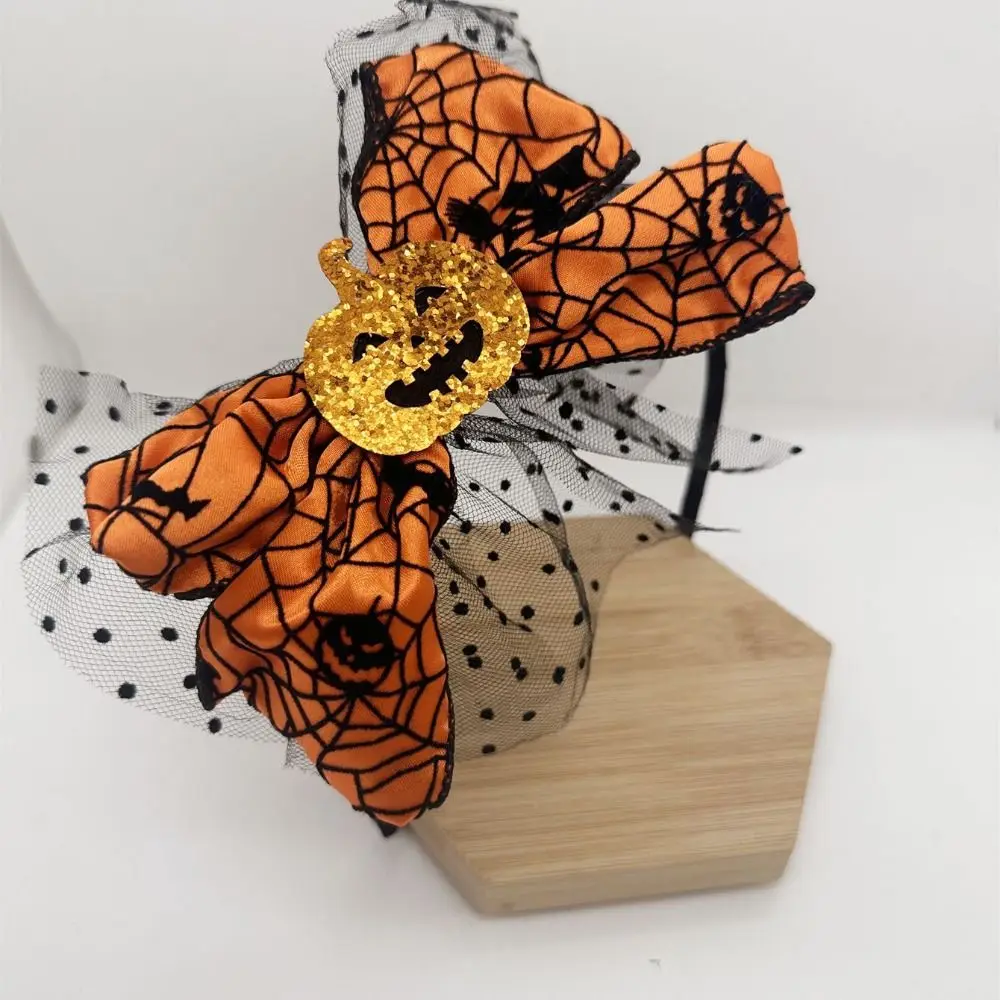 

Novelty Spider Halloween Hair Hoop Ins Style Headwear Party Hairband Hair Accessories Mesh Pumpkin Hairband Festival