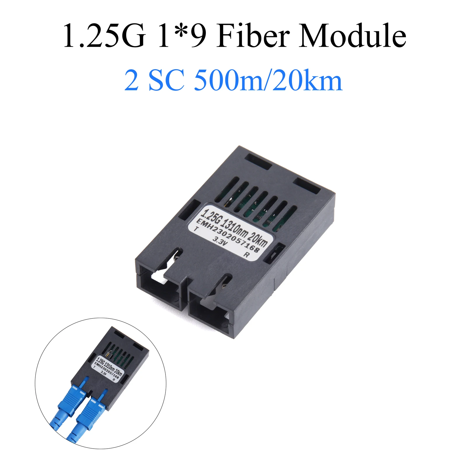 1Pcs 1*9 1.25G Gigabit Fiber Optical Module 1000M 2 SC UPC APC Single-Mode/Multimode 1310nm/850nm 500M/20KM Send and Receive