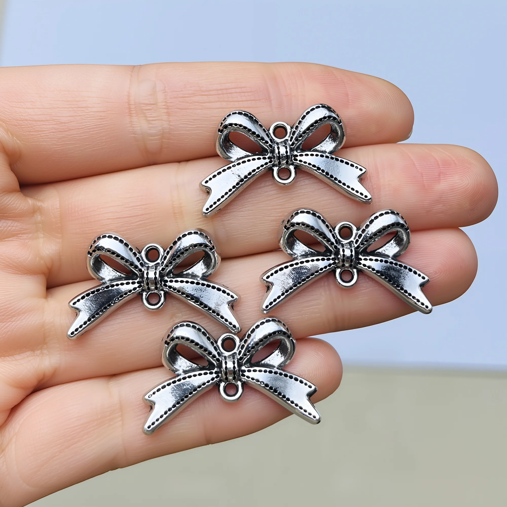 10pcs Butterfly Pendant Connectors Bow Alloy Pendants Jewelry Connectors Handmade Necklace Earrings DIY Jewelry Making Findings image 3