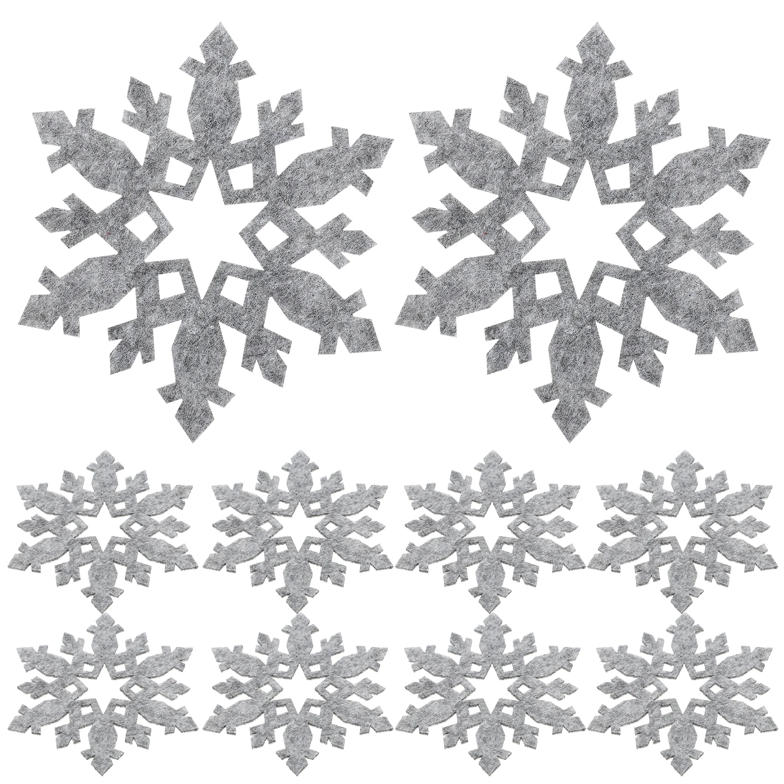 

12 Pcs Snowflake Coasters Felt Cloth Insulation Non Skid Mug Mats Heat Proof Cup Pads Christmas Decorations Party Supplies