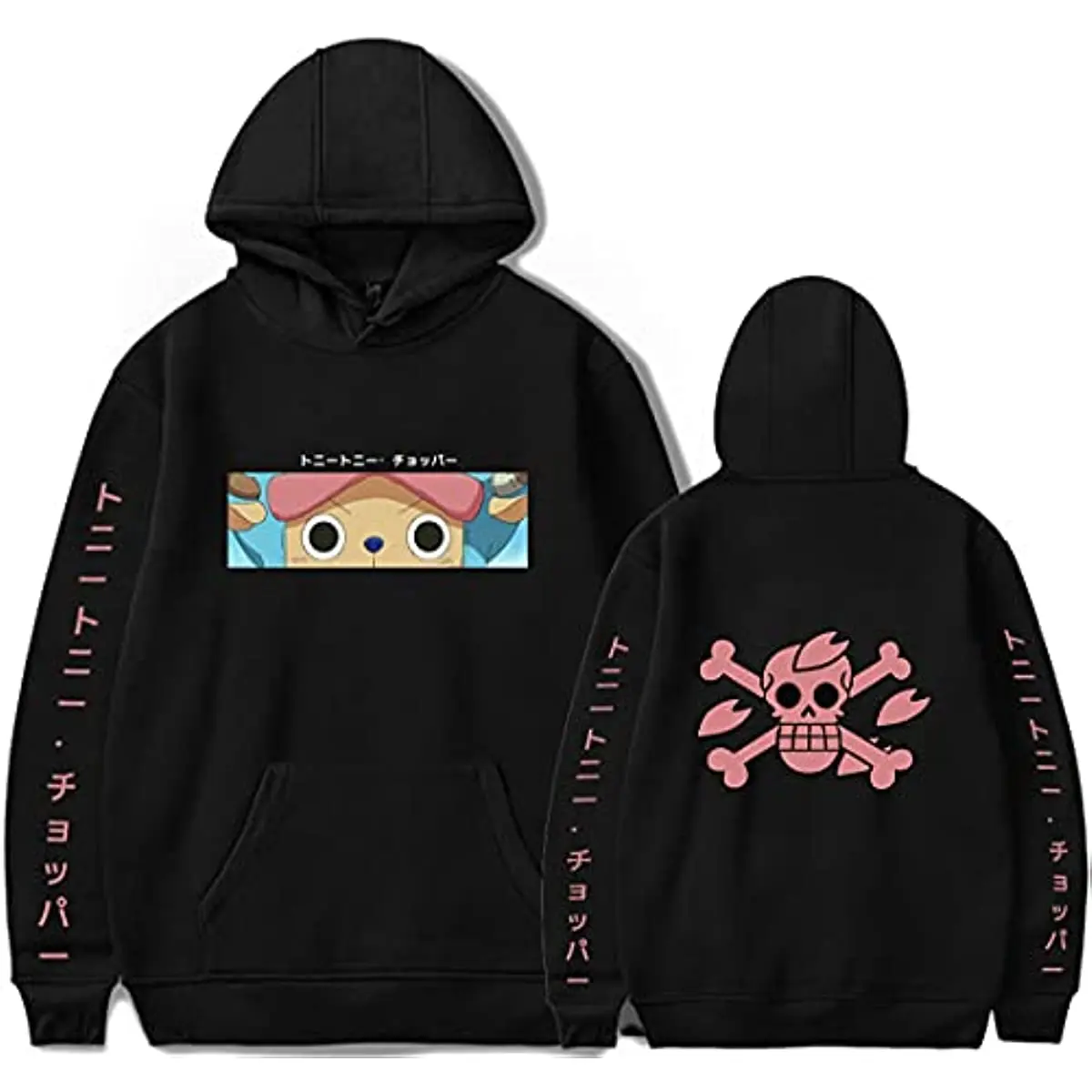 One Piece Luffy Japanischer Buchstabendruck Hoodie Kinder Jungen Mädchen Pullover Kapuzenpullover Anime Kinder Streetwear Oberteile – Detail 6