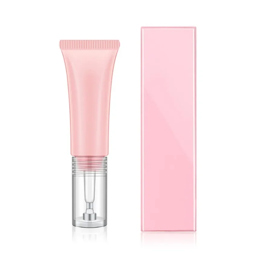 10ml Lip Cream Custom Logo Pigment  Echinacea Delicate Long Lasting Moisture Private Label Makeup Pink Tube Transparent Drop Tip