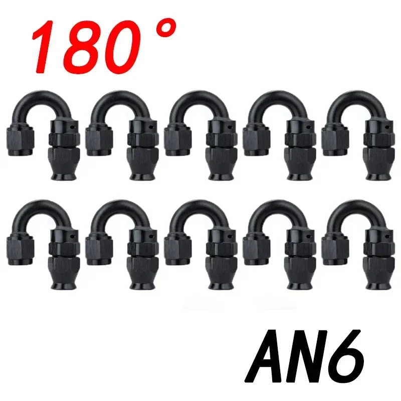 10x Universele Rechte 0 45 90 180 Graden AN3 AN4 AN6 AN8 AN10 AN12 Slanguiteinde Fitting Slang Adapter Voor Swivel PTFE Olie Brandstofleiding