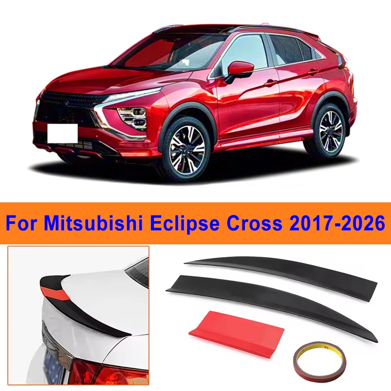 

For Mitsubishi Eclipse Cross 2017-2026 3-Section ABS Rear Trunk Spoiler 115-125cm Adjustable Sports Decor Top Wing Car Parts