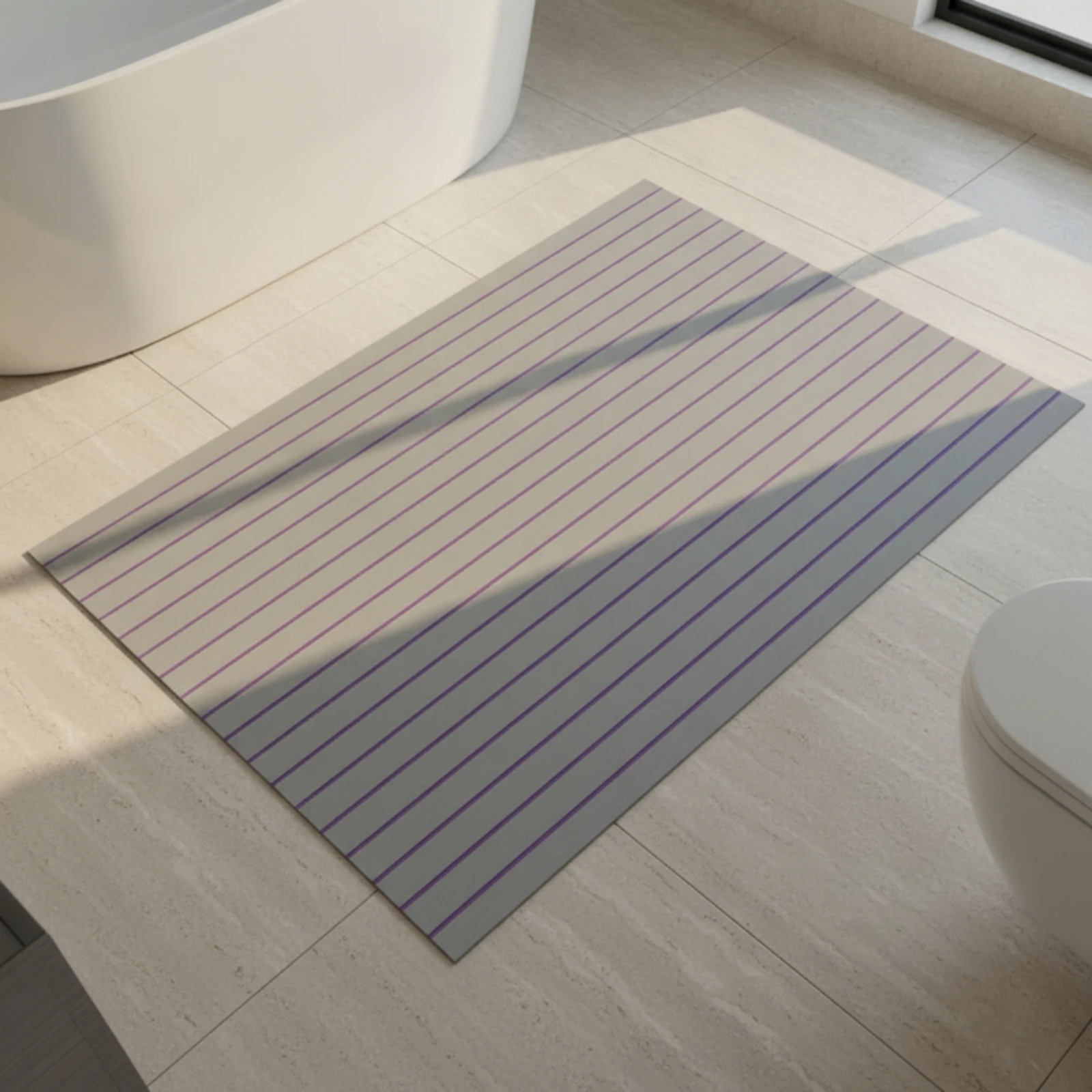 Anti-Slip Mat with Violet Stripes Waterproof Faux Teak Mat Faux Teak Decking Water Resistant Boat Deck Pad Long-Lasting