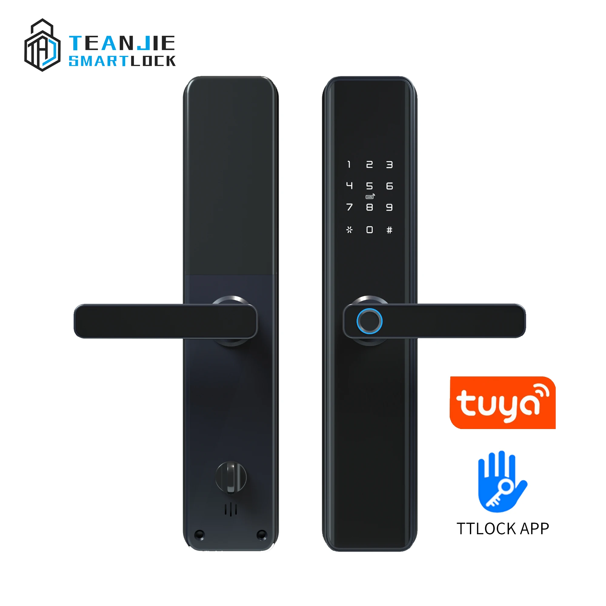 Keyless Tuya Wifi TTLock Code Handle Electronic Digital Biometric Fingerprint Smart Door Lock