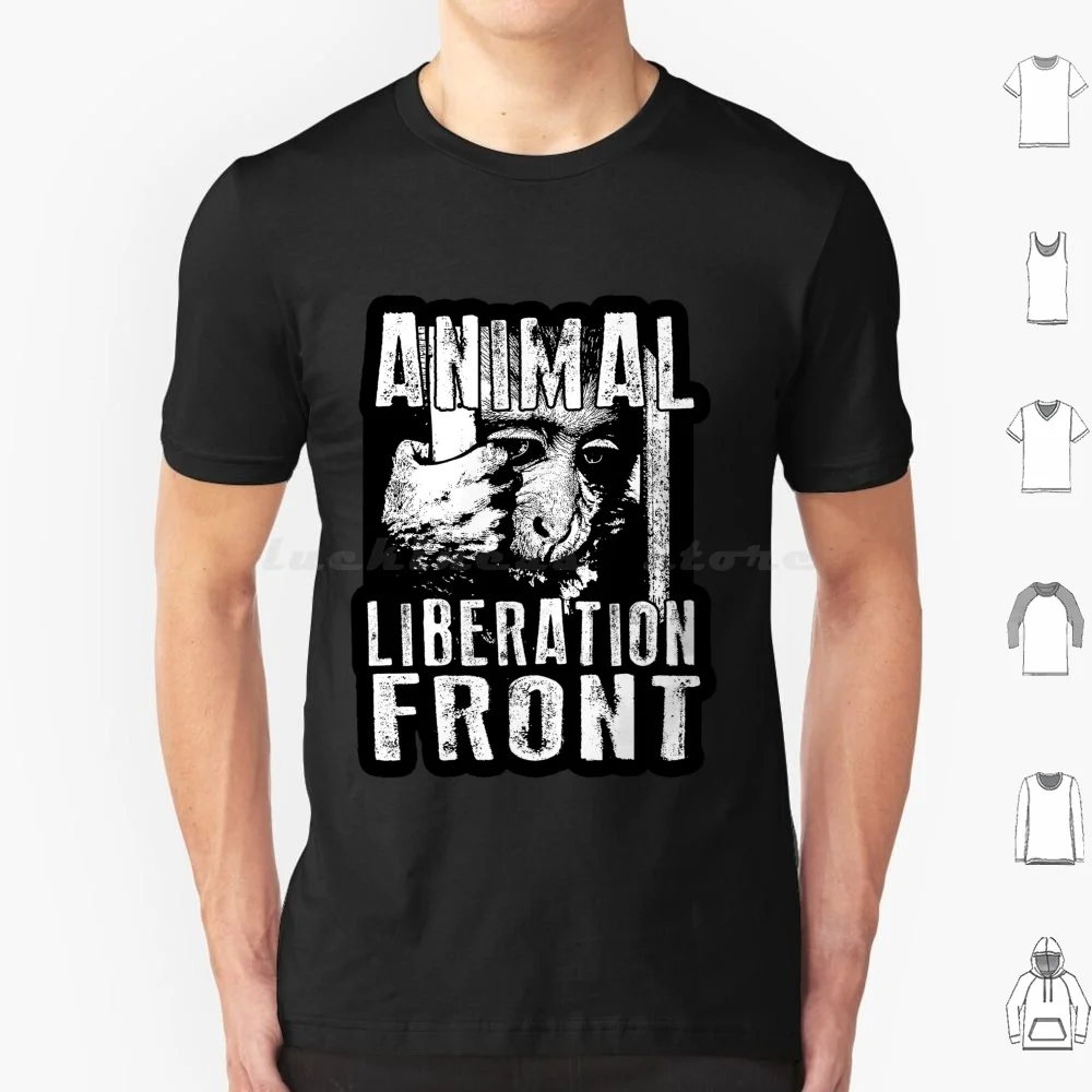 Animal Liberation Front-Chimpanzee T Shirt Cotton Men Women Diy Print Animal Liberation Front Stop Animal Abuse Chimpanzee