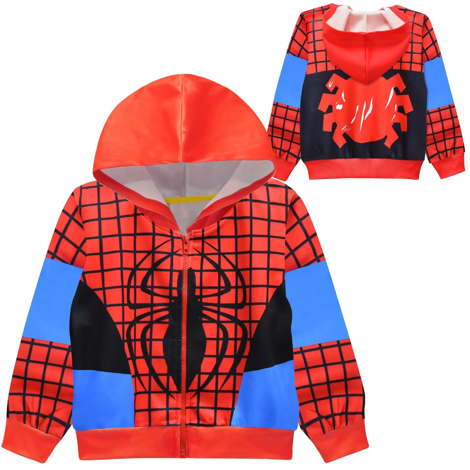 2024 Spiderman New Avengers Big Kid Zipper Hoodie Jacket Children's Clothing Costume Boys Coats Girls Hooded Coat Sweatshirts