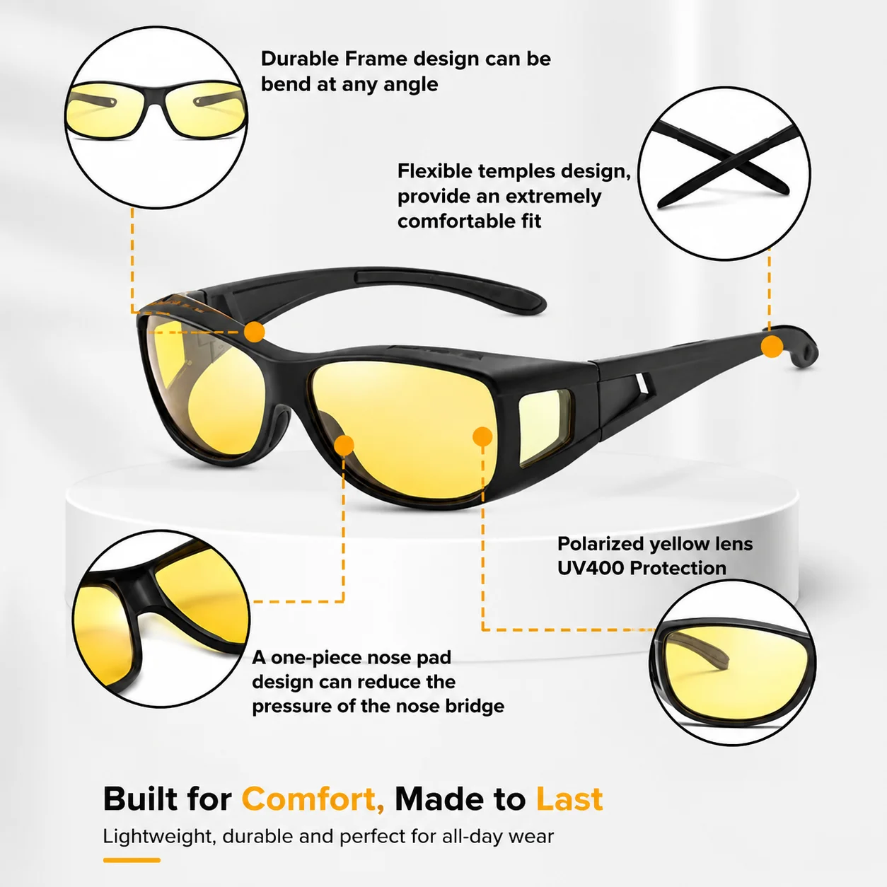 Dual-Purpose Anti-Glare Night Vision Driving Goggles Fashion Sunglasses Day Night High Beam Light Protection