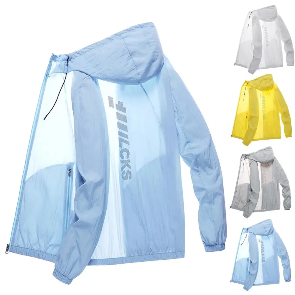 Fashion Casual Jacket Anti-scratch Windbreaker Jacket Pockets Men Ultra Thin Sun Protection Coat  Versatile