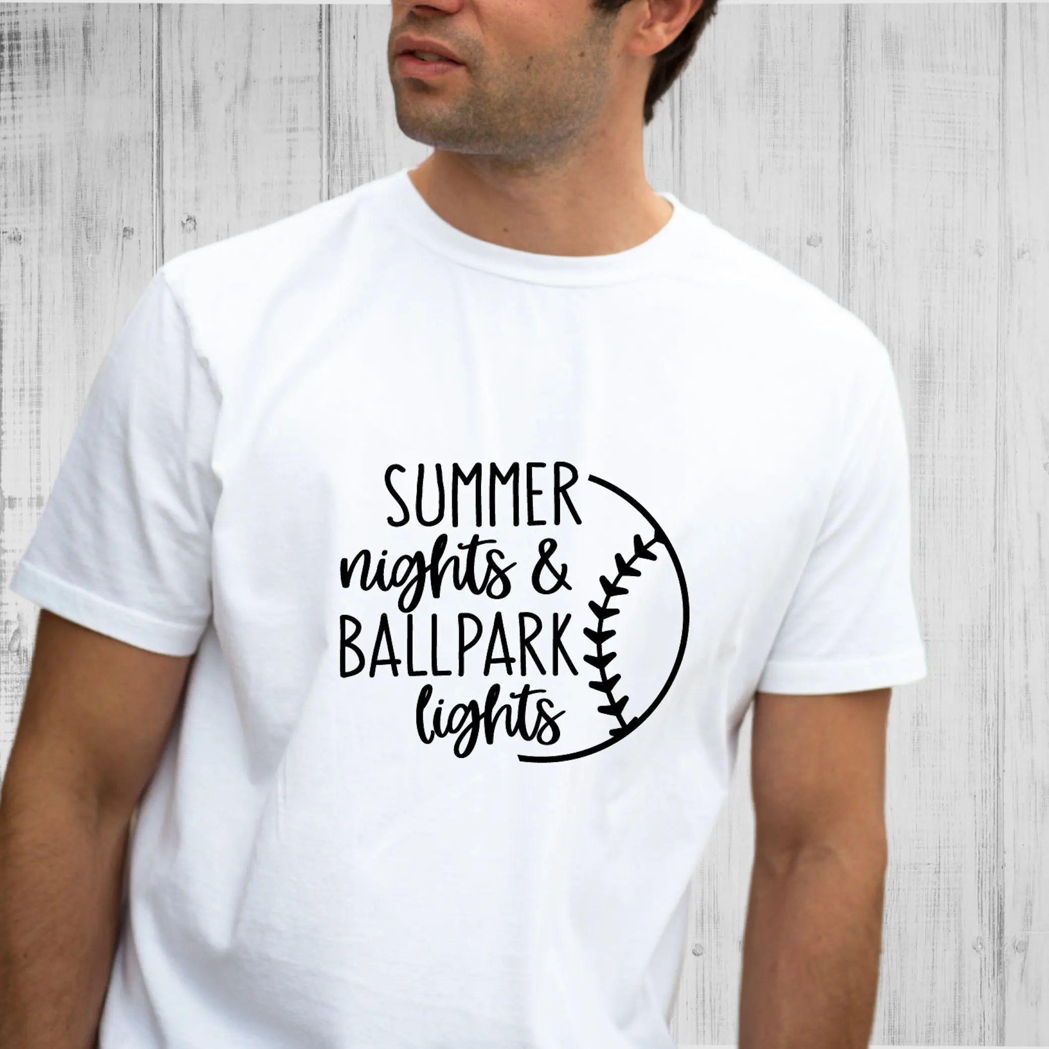 Summer Nights Ballpark Lights T Shirt Baseball Mom Game Day Softball