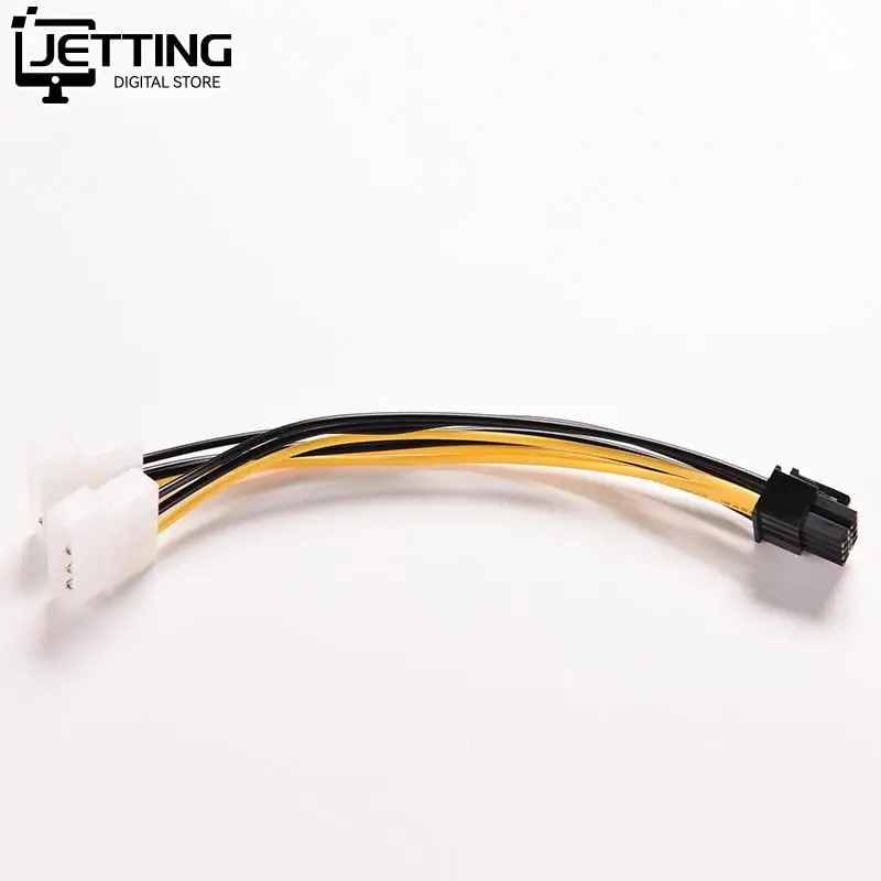

16cm 8 Pin PCI Express Male To Dual LP4 4Pin Molex IDE PCI-E graphic Video Card Power Cable Adapter