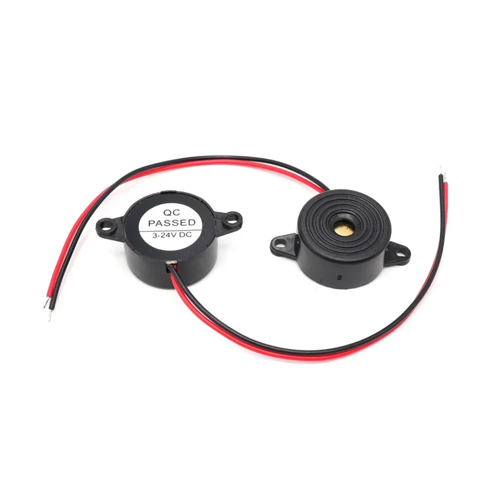 Car Alarm Ringer Active Piezo Buzzers DC 3V-24V Electronic Buzzer Small Enclosed Piezo Electric Beeper With Wires Auto Accessory