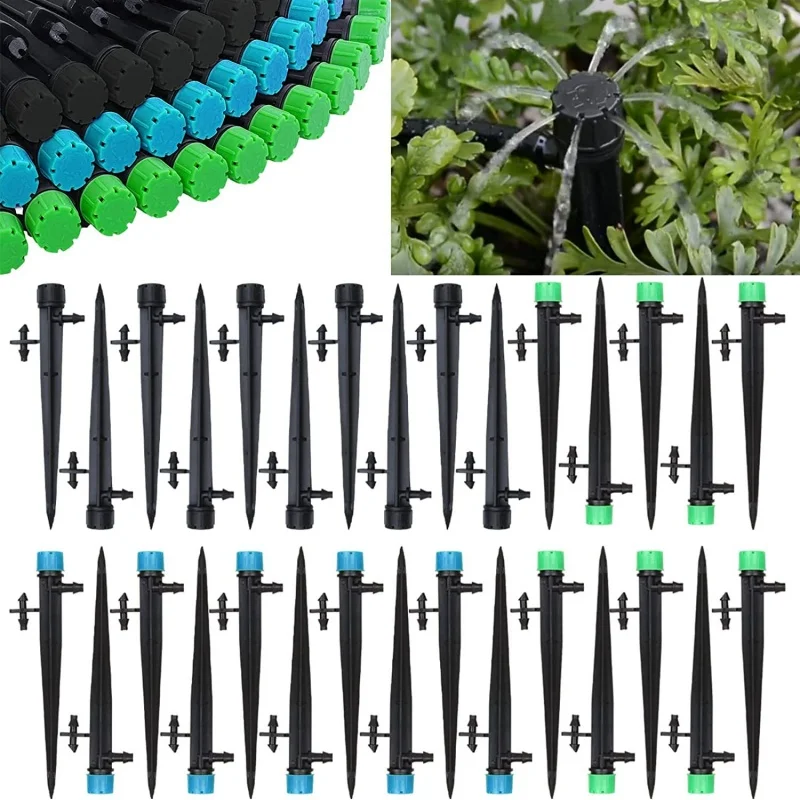 Drip Emitters Tube PE Pipe Adjustable 360 Degree Water Flow Irrigation Drippers Sprayer For Garden Flower Bed Plants Water