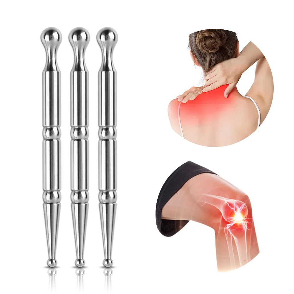 Acupuncture Pen Facial Reflexology Body Massage Tool Retractable Double Headed Point Probe Pen for Face Massager Massage Stick