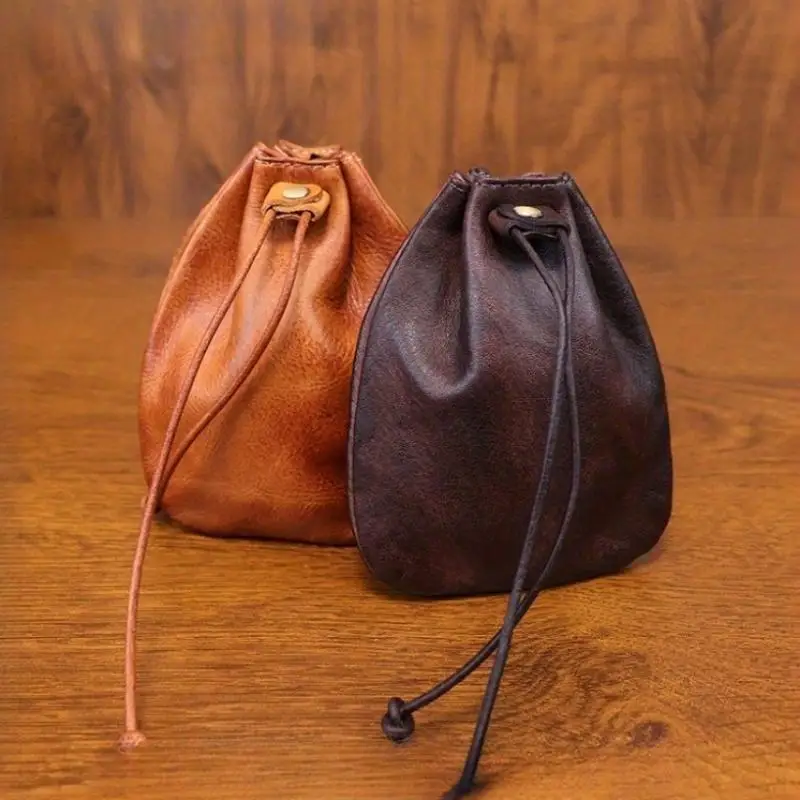 

Retro Style Crossbody Essentials Bag Multipurpose Vegan-Friendly Leather Keychain Purse for Cards/Coins/Jewelry