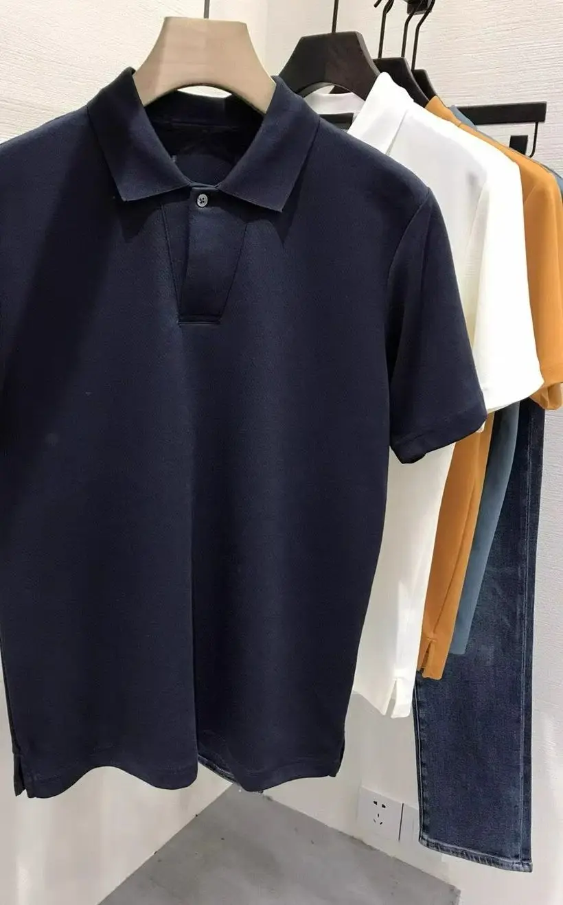 

Italian LP old money style 25 summer Haiou collar simple short-sleeved casual polo shirt