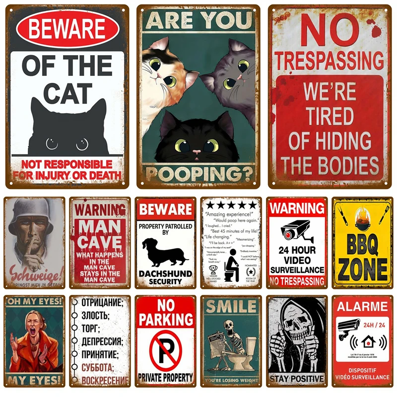 Retro Plates Tin Sign Poster Man Cave Metal Sign Room Vintage Metal Plate Home Decoration Luxury Wall Decor Items Art Mural Bar