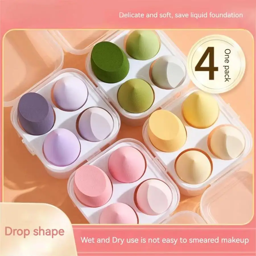 4PCS Beauty Eggs Set Seamless Smudging More Hygienic Prevents Bacteria Buildup Create A Flawless Makeup Look Beauty Egg Case