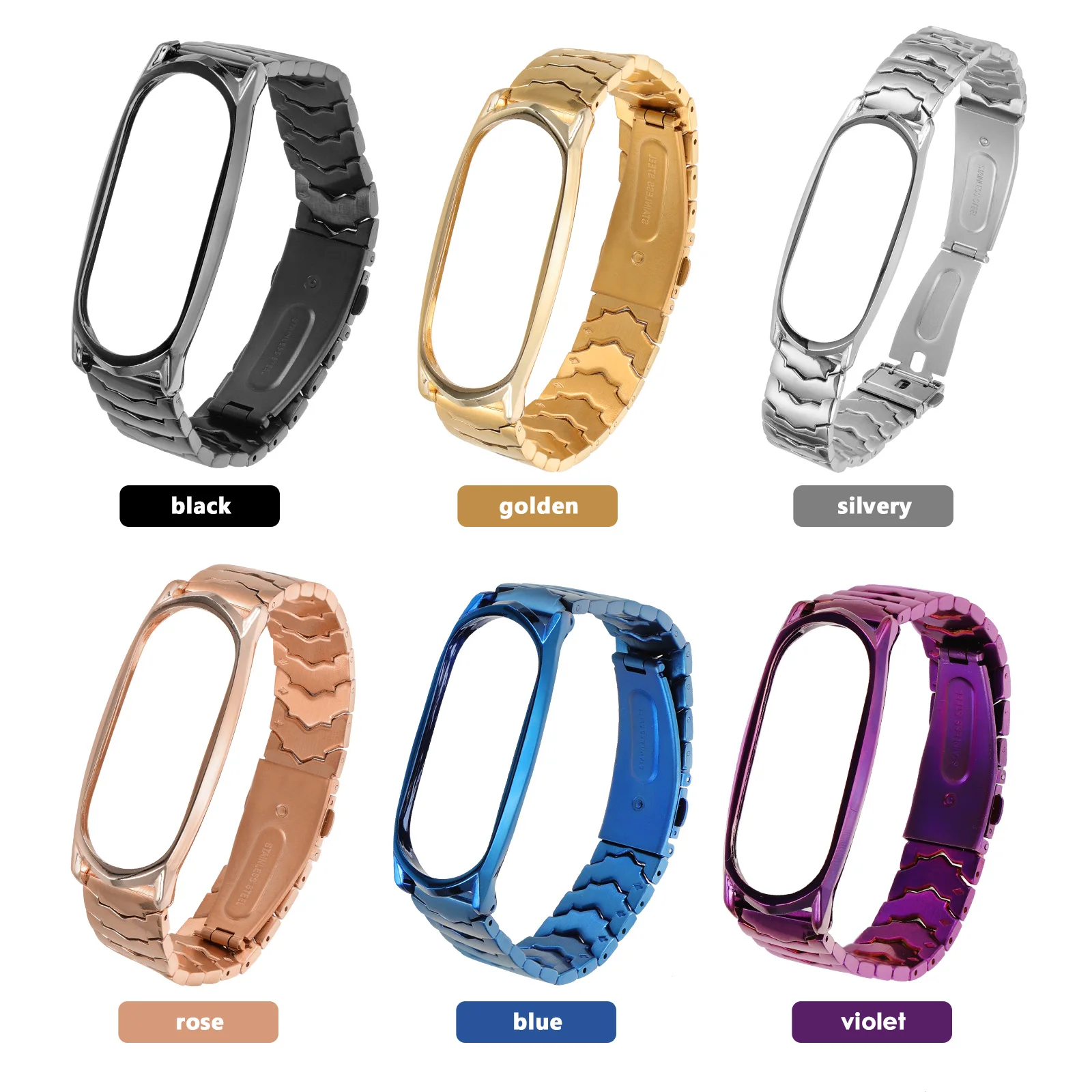 

Shiny Stainless Strap Supplies Smart Replacement Metal Wristb for Men Fitness B Wristb Fitness Accessories