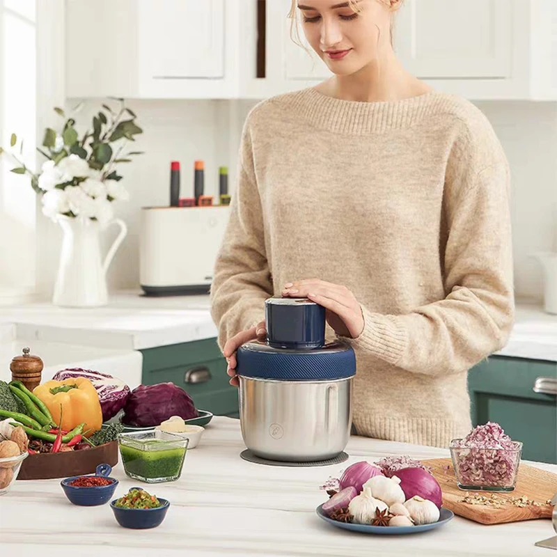 

MR-9401 Household Electric Meat Grinder 3 Bowls Stainless Steel Meat Chopper Vegetables Fruit Blender 0.8-1.5L Capacity