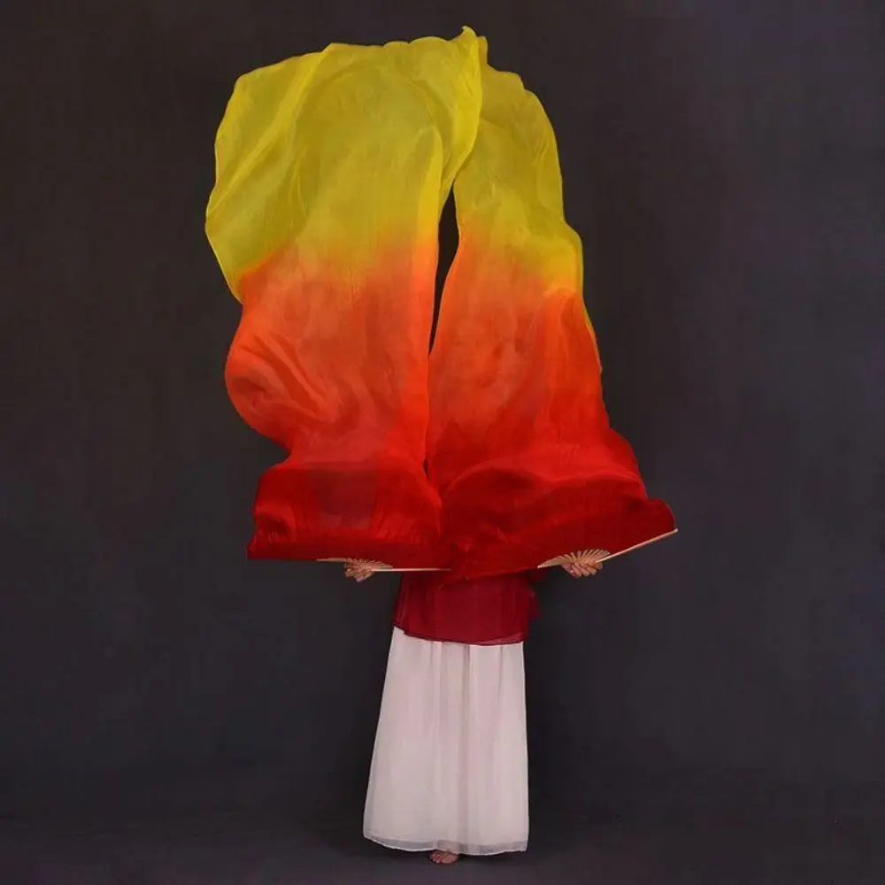 

31 см бамбуковая китайская короткая веер для танца живота 10 см полукруглая шелковая вуаль длинная имитация пары Yangko Dance бамбуковые веера