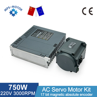 Poland Stock 750W AC Servo Motor 3000rpm 2.39Nm 220V 17-bit Magnetic Absolute Multiturn Encoder And Pulse RS485 Driver Kit