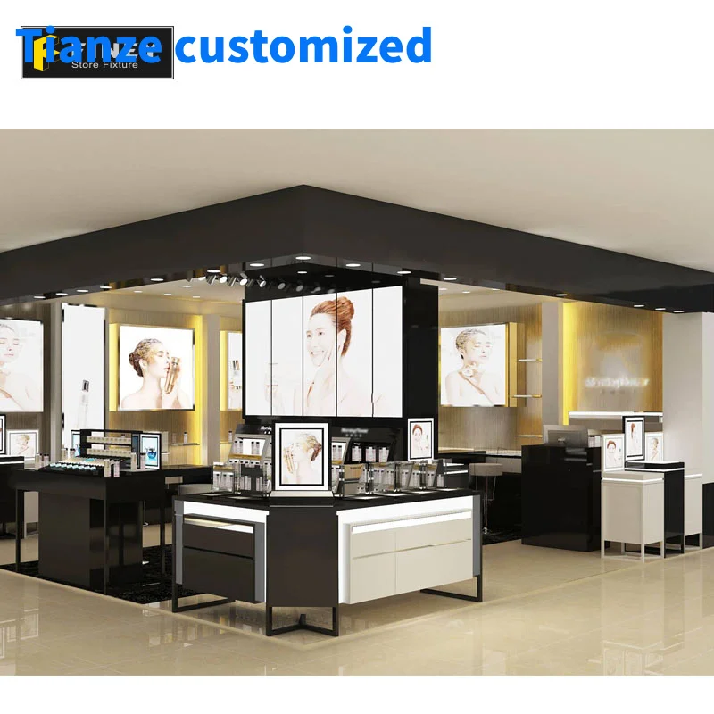 

（customized）Customized Modern Mall Makeup Store Kiosk Display Fixture Factory Price Direct Selling Retail Cosmetic Kiosk Counter