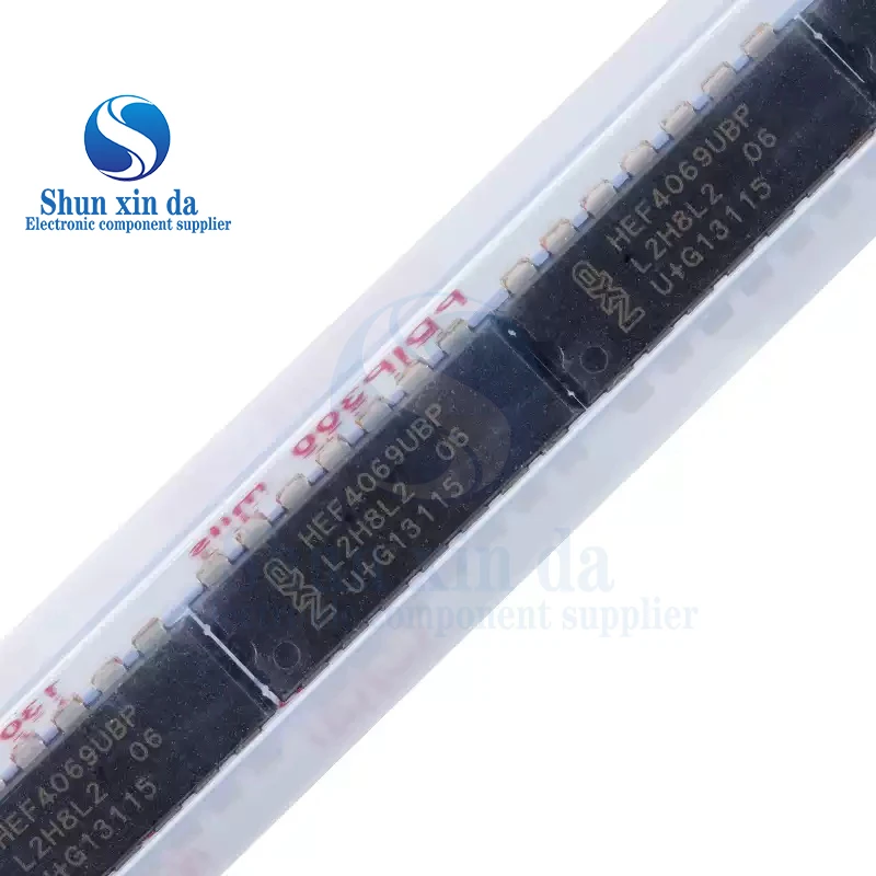 5PCS HEF4069UBP, 652 HEF4069UBP Inverter SMD IC Chip DIP-14 6 Channel 3V to 15V Inverters Brand New Authentic