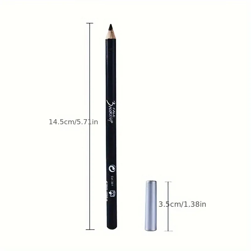 2pcs Long-Lasting Black Eyeliner & Brow Pencil Set Waterproof with Easy Application and Natural Finish Smooth Pen Beauty Tool