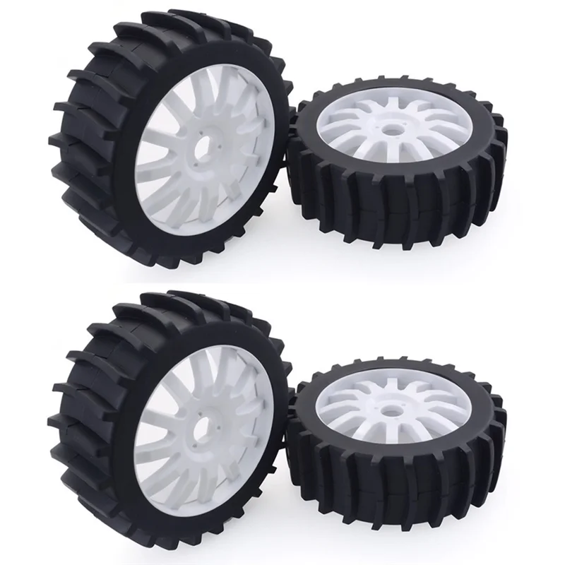 4Pcs 120Mm Snow Sand Paddle Tire Wheel Tyre 17Mm Hex for 1/8 Arrma Traxxas Redcat Team Losi HPI HSP Baja RC Car,White