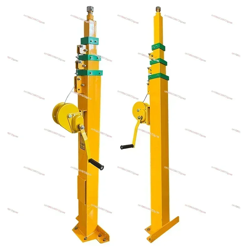 High quality Hand crank lifting monitoring pole custom manual telescopic mechanical winch lifting mast