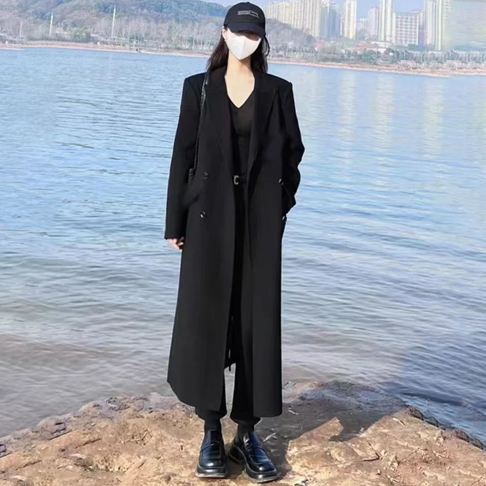 

Black Women's Suit Blazer Elegant Women Long Jacket Dress for Wedding Cocktail Party Fashion Outfits Customize