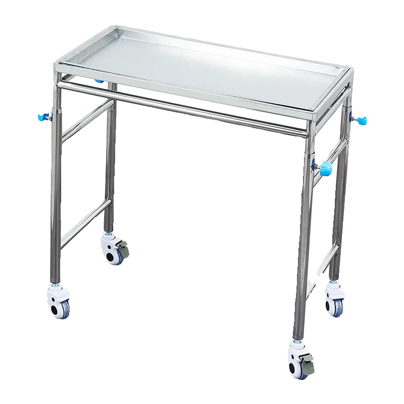 Stainless steel medical tray rack cart, single and double bars, operating room sterilization instrument square tray rack, mobile