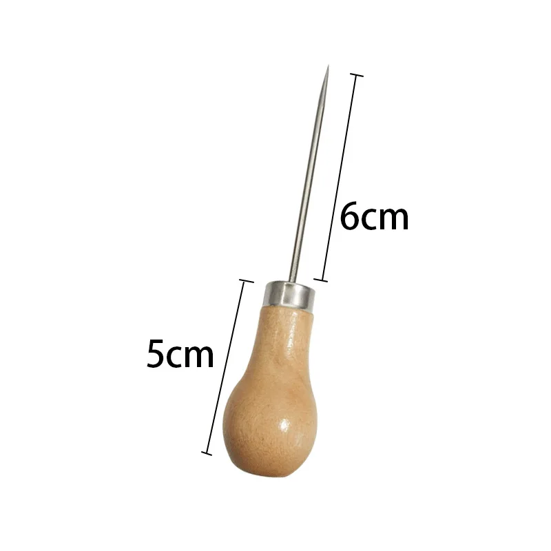 1Pc Griff Ahle Leder Nähen Ahle Nähen Stanzen Werkzeug Leder Punch Loch Werkzeuge LeatherCraft Nähen Puncher – Detail 4