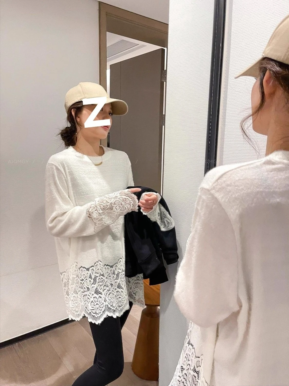 Casual Lace Women 's Sweater Elegant O-neck Patchwork Full Sleeve Pullovers Female 2026 New Spring Loose Woman