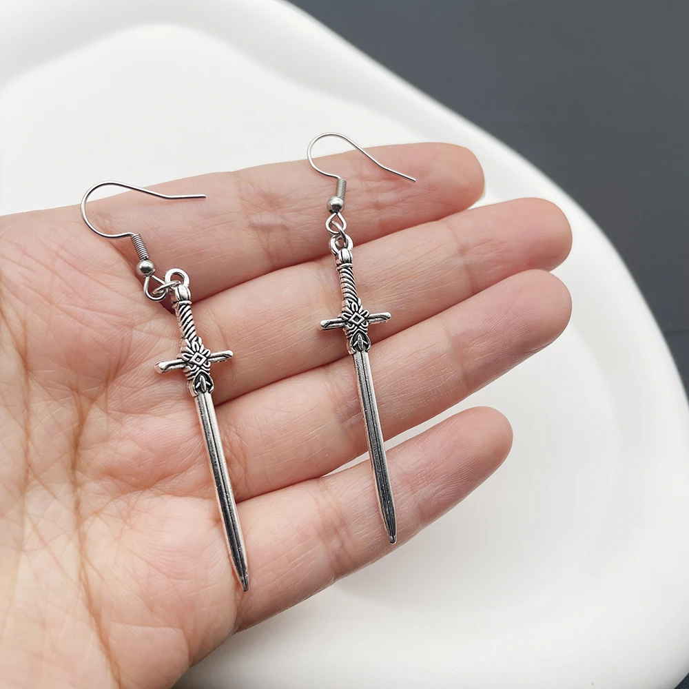 Sword Pendant Women Earrings Punk Hip Hop Street Drop Earrings Jewelry Fashion Dangle Earrings