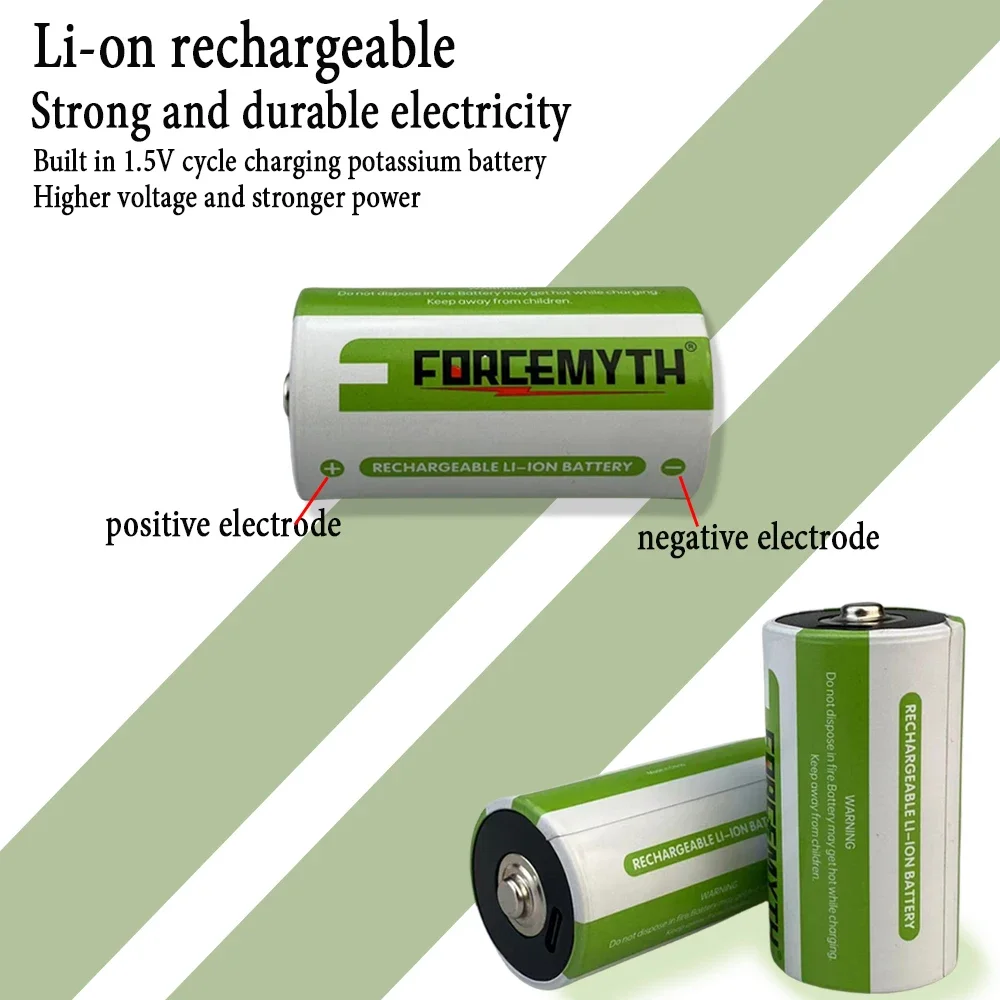 New D1 rechargeable battery USB fast charging1.5V 9000mAh type-c for microphone, doorbell, keyboard, lithium battery number one