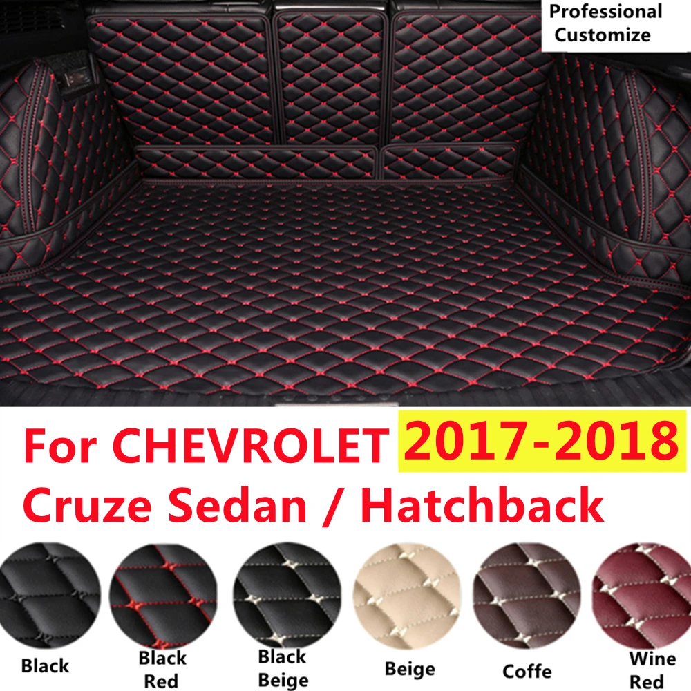 

SJ Full Set Custom Fit For CHEVROLET Cruze 2018 2017 Auto Fittings Car Trunk Mat Tail Boot Tray Liner Rear Cargo XPE Leather