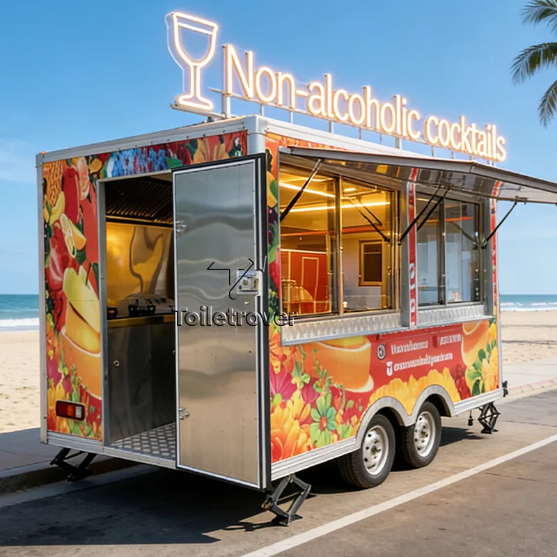 

Custom Porch Full Kitchen Stainless Steel Equipment Concession Outdoor Food Truck Trailer BBQ Food Trailer for Sale