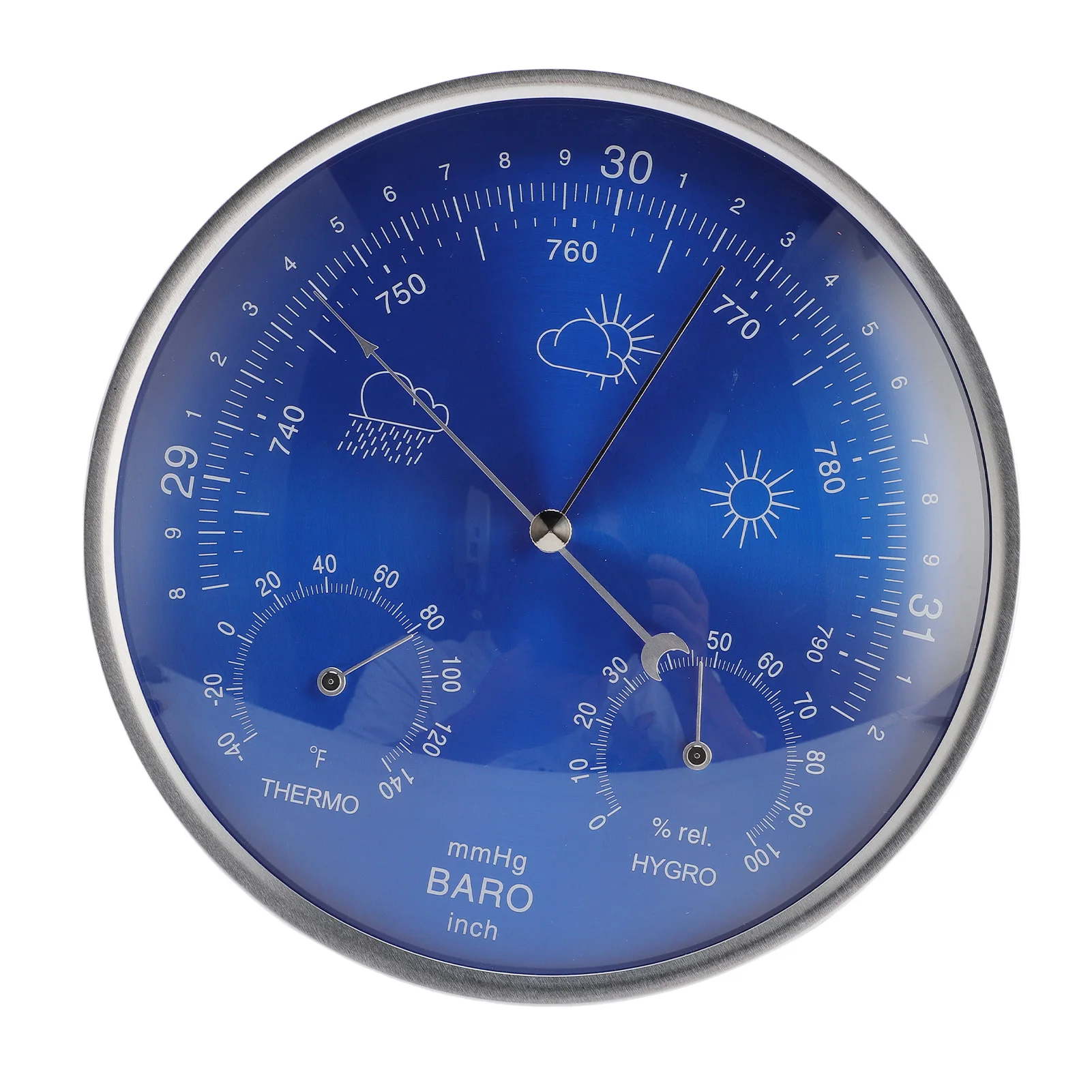 Thermometer Barometer Hygrometer Easy To Read Wall Hanging Thermometer Barometer Hygrometer Aluminum Alloy for Indoor Outdoor
