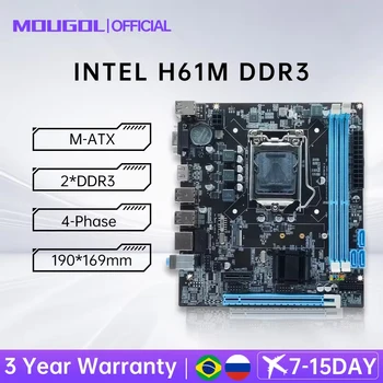 MOUGOL mam MATX motherboard LGA 1155 dual DDR3 supports Intel core i3/i5/i7 CPU Gen 2, 3 SATA2.0 PC motherboard Brand m brand new