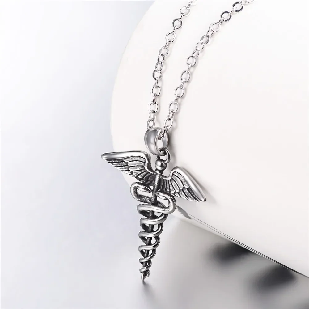 Gold Silver Color Medical Alert ID Pendants Necklaces for Men Women ICE Nurse Doctor Animal Necklace Snake Male Jewelry Gift