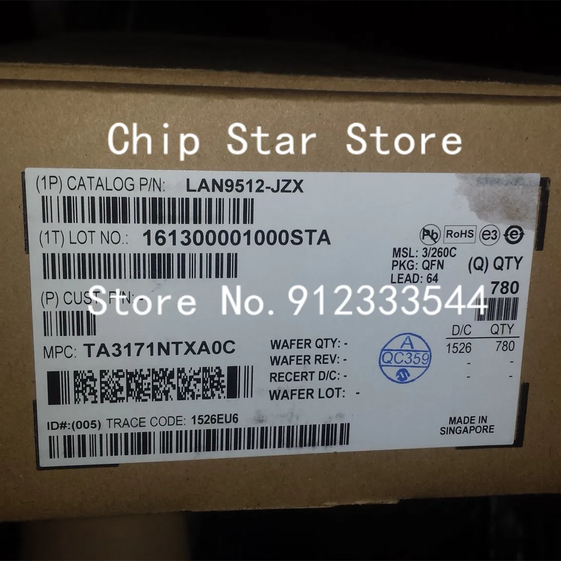 5-50pcs  LAN9512-JZX LAN9512-JZX-TR LAN9512 QFN64 USB HUB/ETHERNET CONTROLLER 100MBPS 100%New And Original