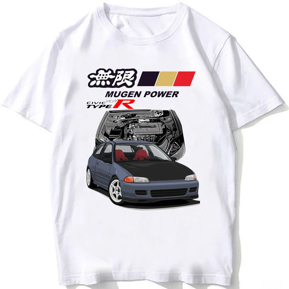 

90'S Civic Type R EG6 Legend T-Shirt Summer Men Short Sleeve Hip Hop Boy Casual Tops JDM EK Car Sport Shirt Vintage White Tees