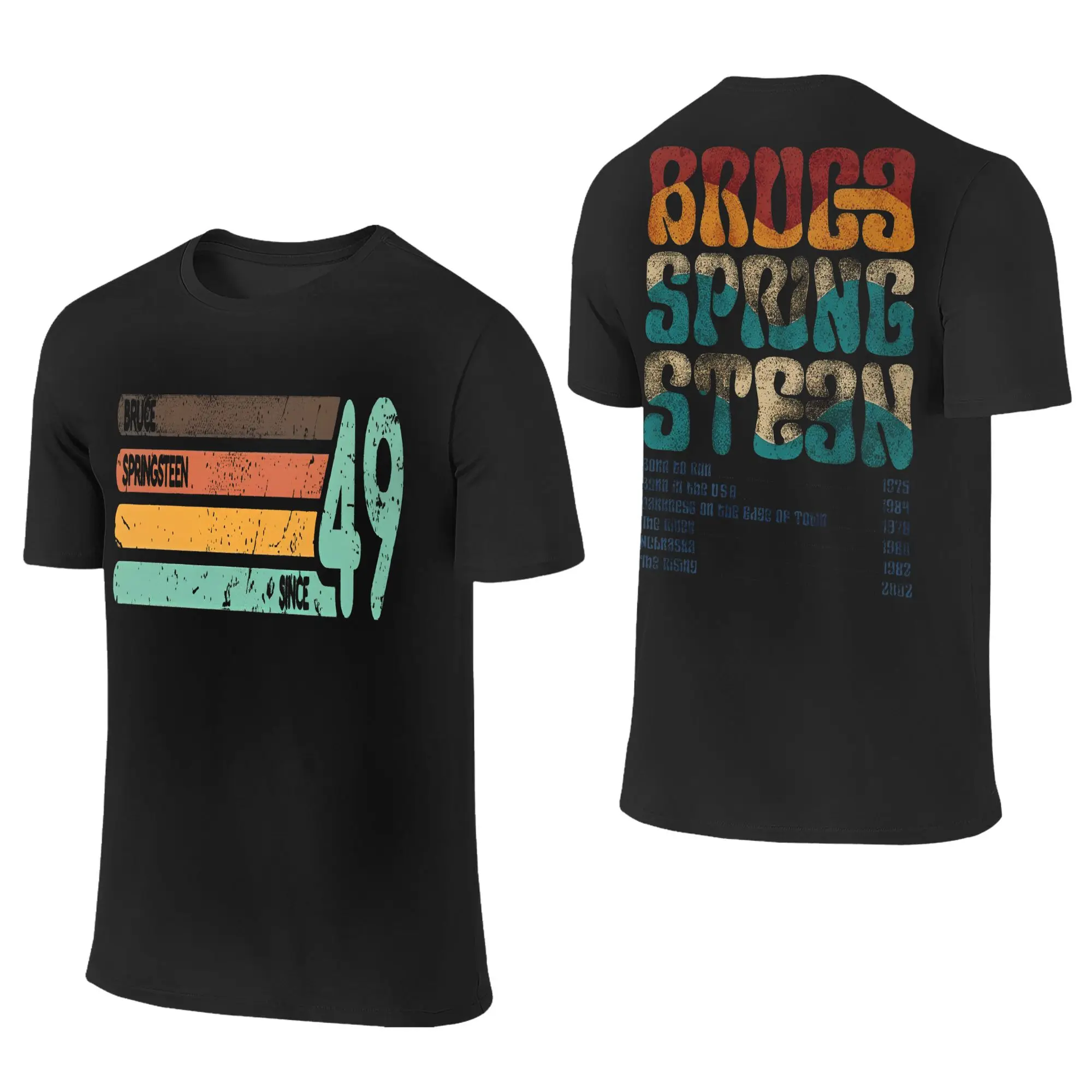Bruce Springsteens   T-Shirt Mens   Vintage  Y2K Funny 100 Cotton T Shirts Summer Breathable Popular Tees Casual Oversize Tops