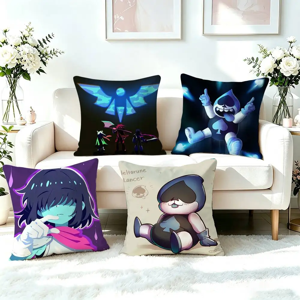 Hot Game D-Deltarune  Square Double-Sided printed Pillow Case Bedroom Bedside Pillow Sofa Cushion Cover