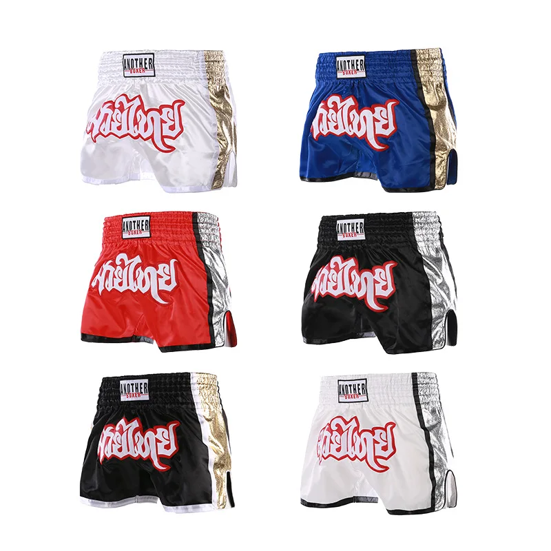 

Muay Thai Shorts High Whip Boxing Shorts Men Women Chidren Boxing Grappling Shorts Combat Kickboxing Training Gym Team Trunks